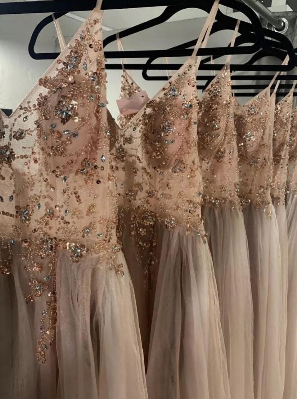 Sexy Deep V Neckline Crystal Beaded Prom Dress A Line Tulle Formal Dre OrtDress Sexy Deep V Neckline Crystal Beaded Prom Dress A Line Tulle Formal Dre OrtDress