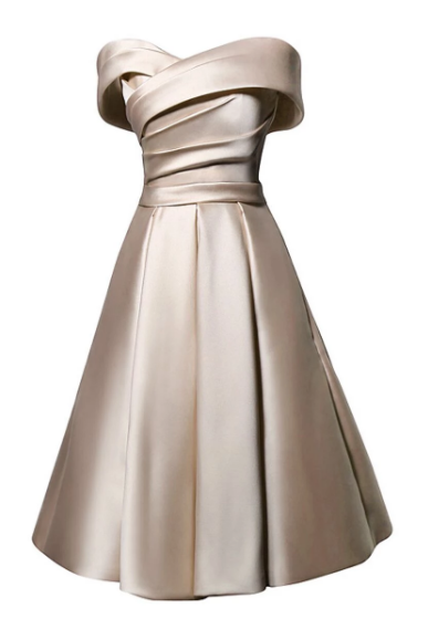 Satin Homecoming Dresses Aline Off-the-shoulder Simple Short Prom Dress Party Dress ER1051 - OrtDress