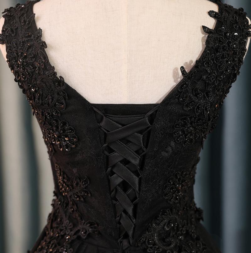 Black Lace Homecoming dress V Neck Cheap Homecoming Dress ER013 - OrtDress