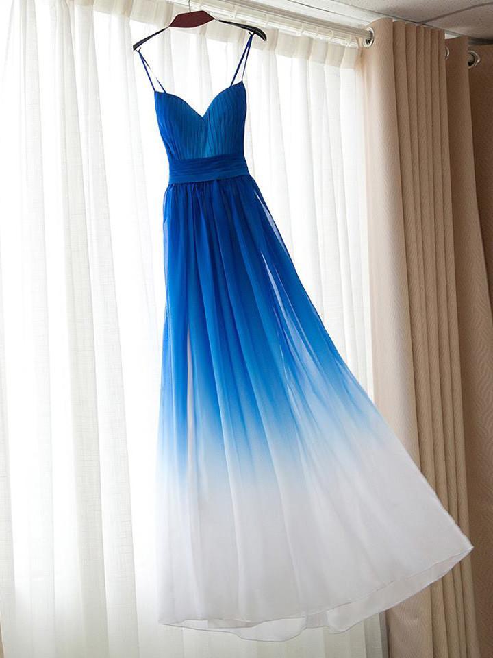 ombre chiffon prom dress Sheath-Column Floor Length Ombre Chiffon Bridesmaid Dress COCOMELODY COZF17015, Meadow