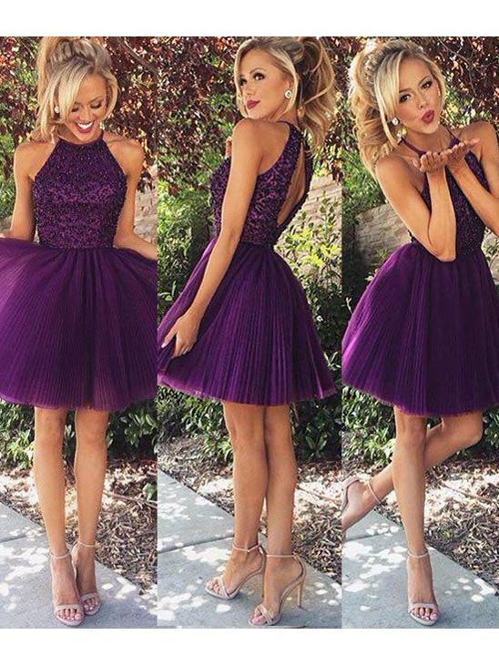 Chic Purple Homecoming dress Cheap Party Homecoming Dress ER078 - OrtDress