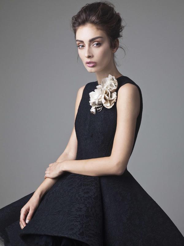 Black Lace Homecoming Dress Asymmetrical Vintage Homecoming Dress ER080 - OrtDress