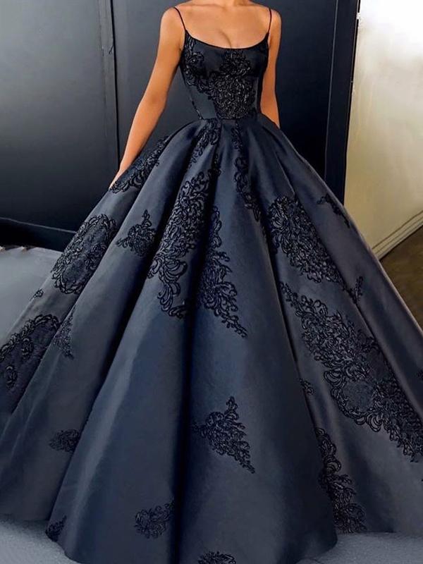 Ball Gown Black Prom Dress Cheap Long Princess Prom Dress #ER035 - OrtDress