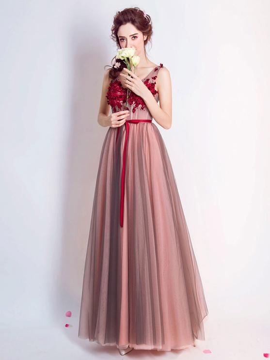 Red Prom Dress Cheap Long Lace Prom Dress #ER023 - OrtDress