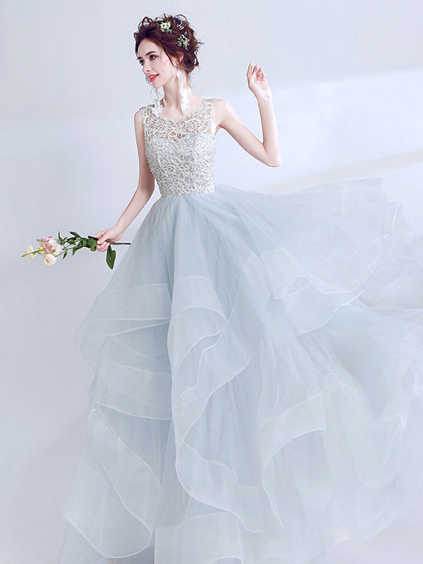 Chic Prom Dress Lace Cheap Long Prom Dress #ER067 - OrtDress