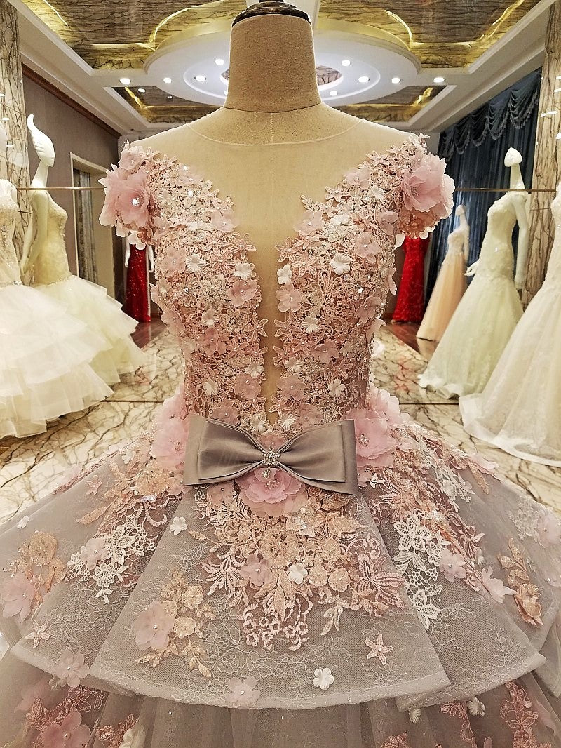 Ball Gown Plus Size Prom Dresses,Princess,Vintage Lace Cinderella Dresses ER1054 - OrtDress
