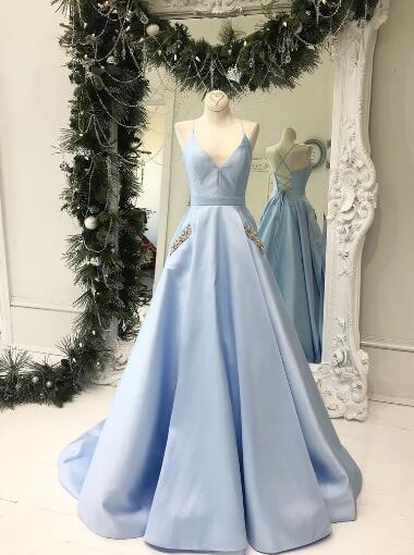 Light Sky Blue Cute Prom Dresses Spaghetti Straps Affordable Beaded Lo OrtDress Light Sky Blue Cute Prom Dresses Spaghetti Straps Affordable Beaded Lo OrtDress