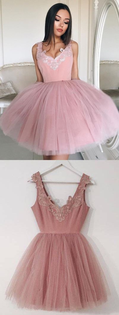Party Pink Homecoming Dress Lace Cheap Homecoming Dress ER179 - OrtDress