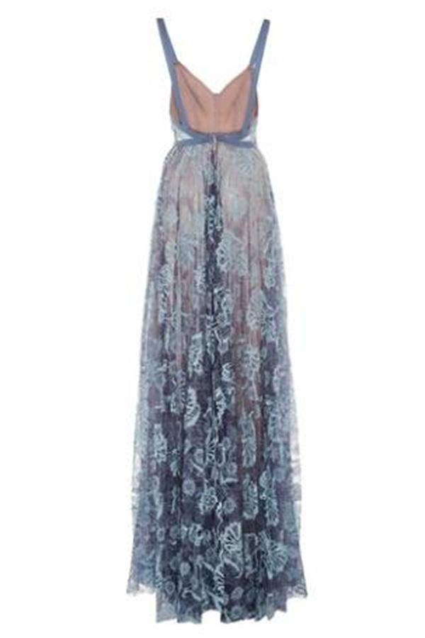 Lace Blue Prom Dress Modest Beautiful Cheap Long Prom Dress #ER190 - OrtDress