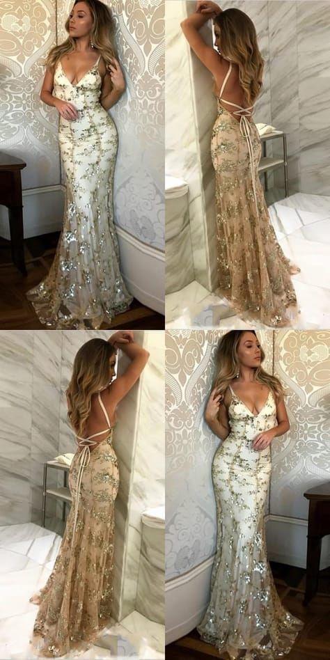 Mermaid Sexy Prom Dress Vintage Backless Lace Prom Dress ER2053 - OrtDress