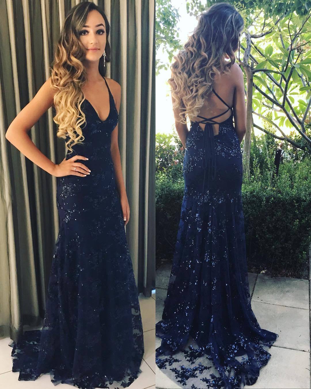 Mermaid Sexy Prom Dress Vintage Backless Lace Prom Dress ER2053 - OrtDress