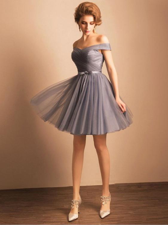 Silver Tulle Homecoming Dress Cheap African Party Homecoming Dress #ER212 - OrtDress