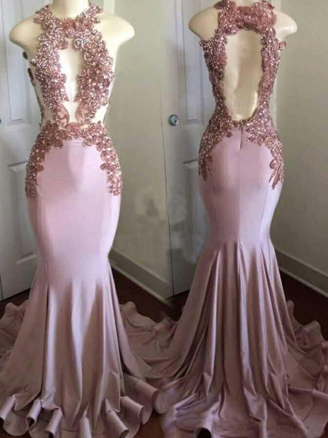 Chic Mermaid Pink Prom Dress Cheap Beautiful Long Prom Dress #ER252 - OrtDress