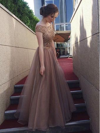Chic Organza Prom Dress Beading Beautiful Long Vintage Prom Dress #ER255 - OrtDress