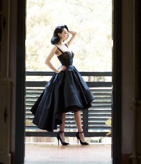 Chic Black Prom Dress Vintage Asymmetrical Cheap Prom Dress #ER295 - OrtDress