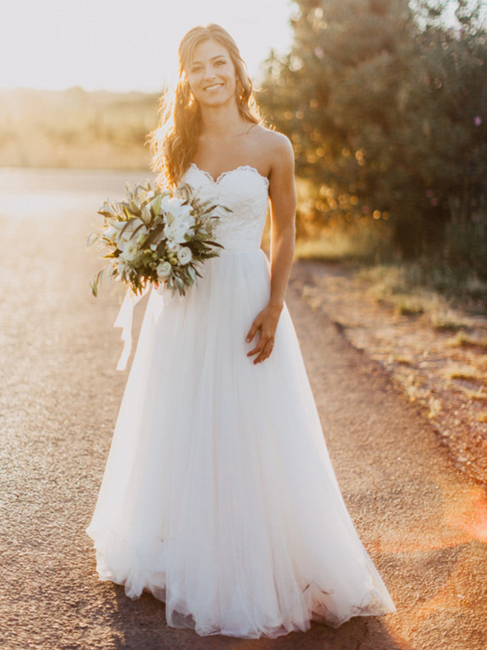 Chic Ivory Wedding Dress Cheap Elegant Lace Wedding Dress #ER300 - OrtDress