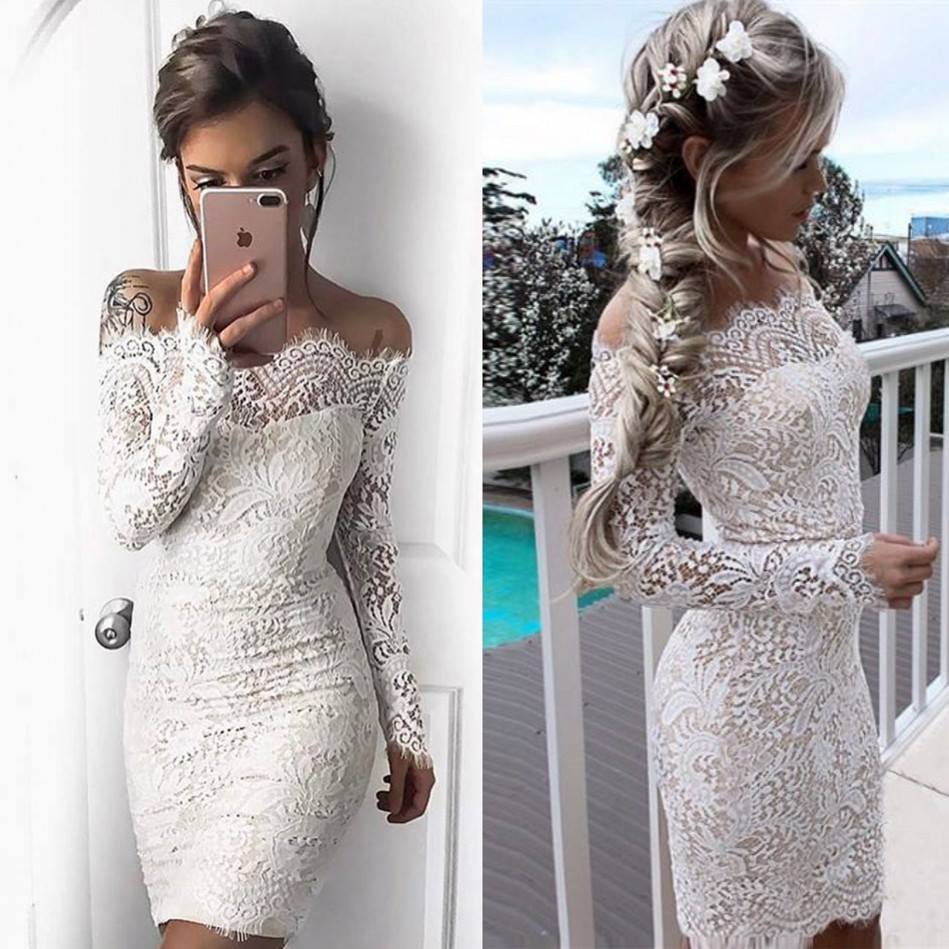 Off The Shoulder Homecoming dress Lace Cheap Party Homecoming Dress ER304 - OrtDress