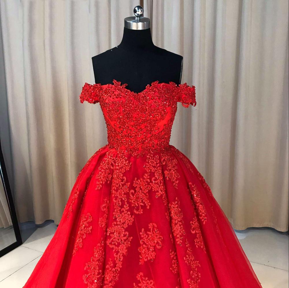 Ball Gown Off The Shoulder Prom Dress Lace Vintage Prom Dress #ER402 - OrtDress