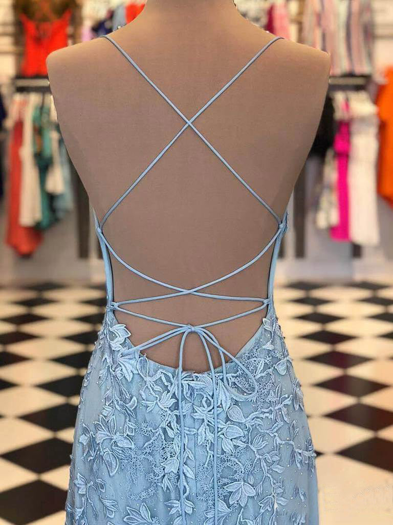 Mermaid Blue Prom Dress Lace African Long Prom Dress #ER420 - OrtDress