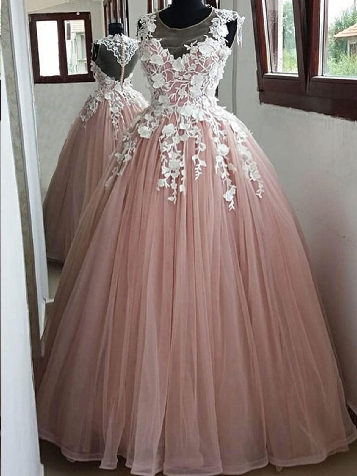 Ball Gown Pink Prom Dress Tulle A Line Plus Size Long Prom Dress #ER43 OrtDress Ball Gown Pink Prom Dress Tulle A Line Plus Size Long Prom Dress #ER43 OrtDress