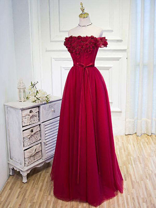 Burgundy Off The Shoulder Prom Dress Lace Cheap Plus Size Prom Dress # OrtDress Burgundy Off The Shoulder Prom Dress Lace Cheap Plus Size Prom Dress # OrtDress