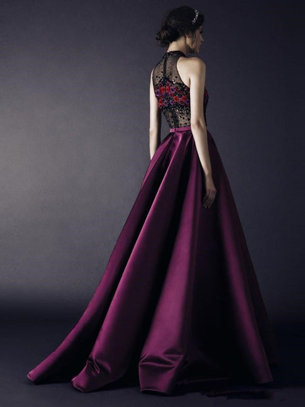 Chic Purple Prom Dress Cheap A Line Satin African Prom Dress #ER510 - OrtDress