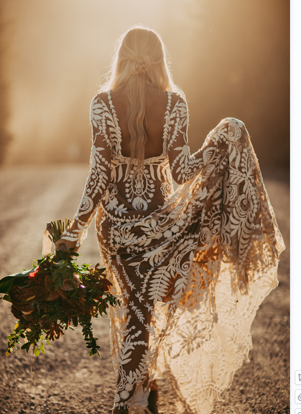 Long Sleeve Lace Wedding Dresse Sheath Custom Wedding Dress DR001