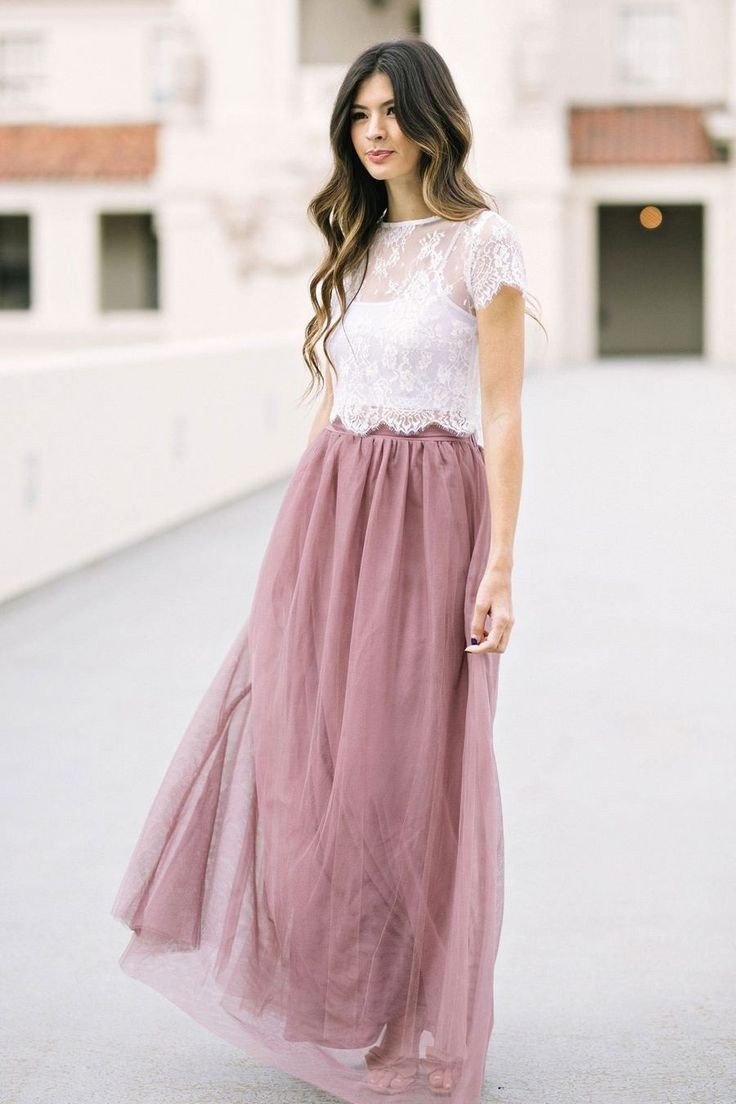 2 Pieces Tulle Long Bridesmaid Dress with Lace Top for Wedding ER2106 OrtDress 2 Pieces Tulle Long Bridesmaid Dress with Lace Top for Wedding ER2106 OrtDress